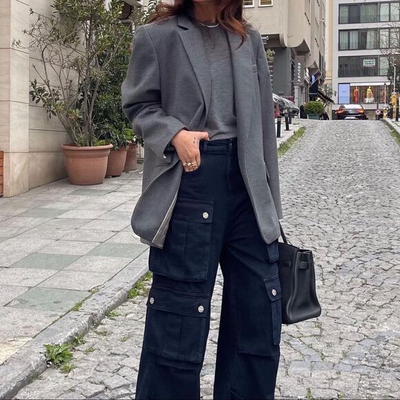 Zara Multi Pockets Cargo Pants New - Picture 2 of 2